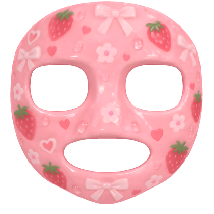 Glossy Strawberry Kawaii Face Mask