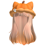 ♡ long straight blonde hair w/ halloween hat