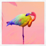 Rainbow Flamingos