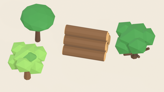 Stylized Tree Pack x40 Low Poly Pine Oak Palm preview 6