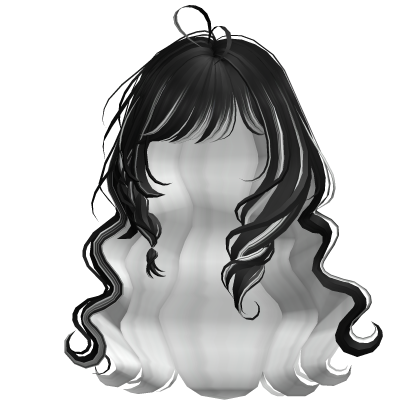 Black & White Cute Wavy Anime Side Braid Hair Roblox item