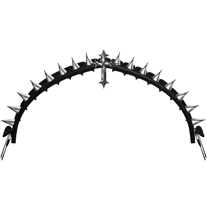 emo spiked cross headdress in black