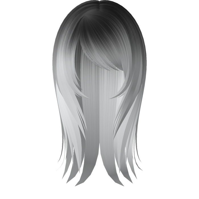 ☆ fatal emo doll messy straight hair 2toned black