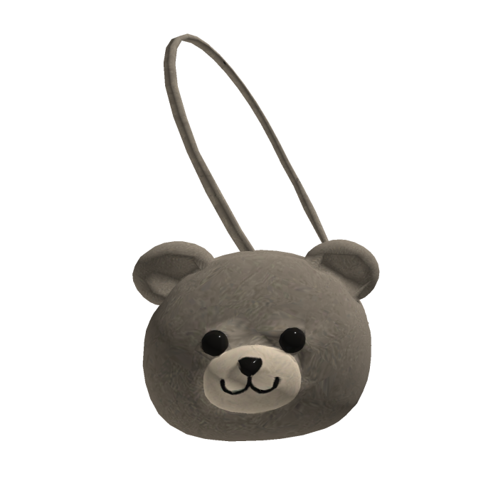 Blocky/Front Cute Grey Bear Accessory