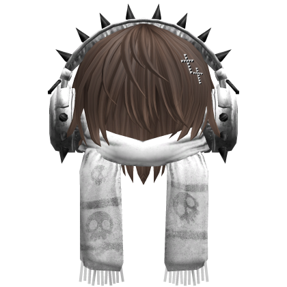 Boy Hair&Emo Headphones&Scarf Brown