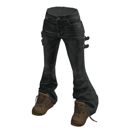 💗 Y2K Bootcut Jeans w/ High-Tops _ Charcoal