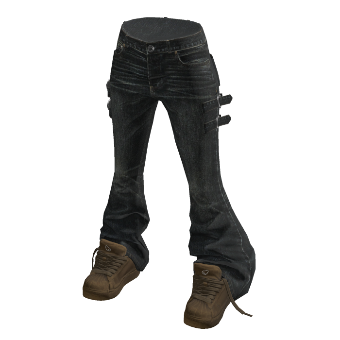 💗 Y2K Bootcut Jeans w/ High-Tops _ Charcoal