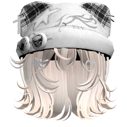 Beige Streetwear Y2K Beanie Girl Hair