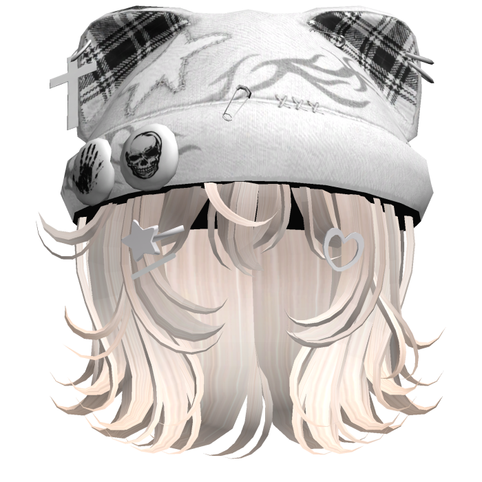 Beige Streetwear Y2K Beanie Girl Hair