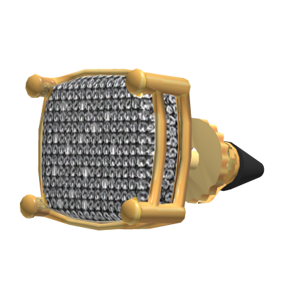 Iced Out Gold Diamond Square Stud Earring Roblox item