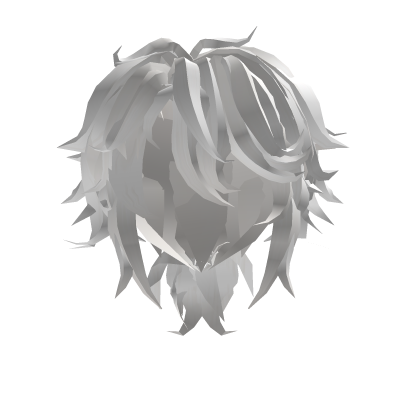 Fluffy White Hair w Low Ponytail Roblox item