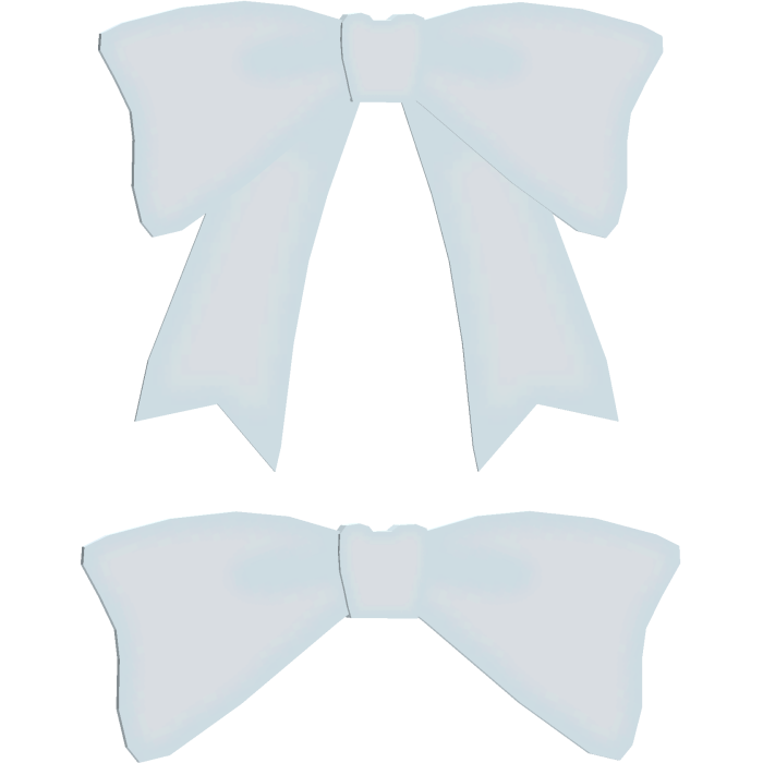 blue kawaii neko maid bow chairclips