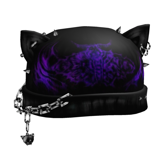 Black Purple Void Cute Cat Grunge Spiky Beanie