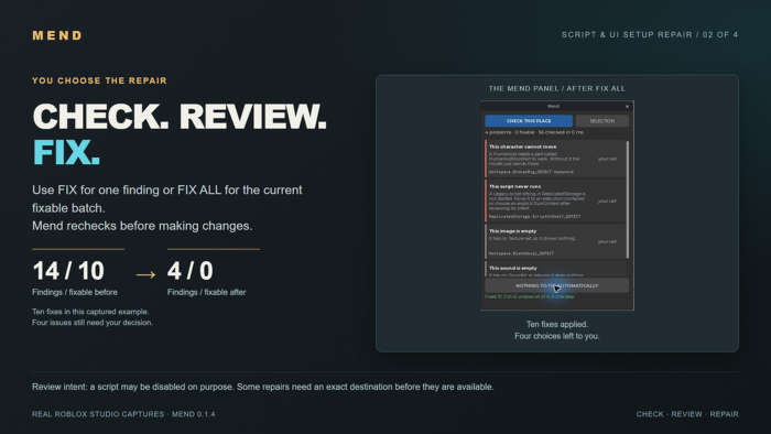 Mend - Script & UI Setup Repair preview 2