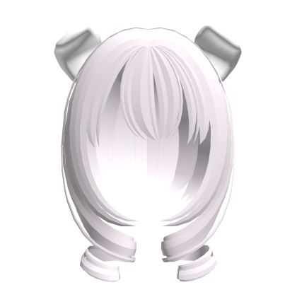 ♡ cute kawaii curly hair w/ dog ears in pink Roblox item