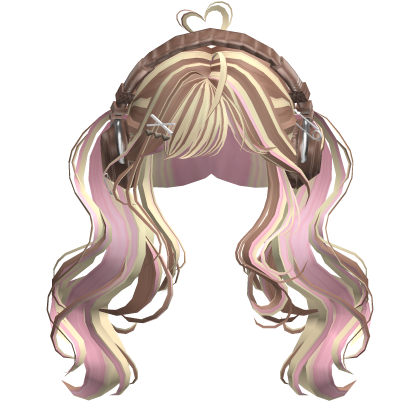 Cute Wavy Pigtails w/Headphonnes (Neapolitan)