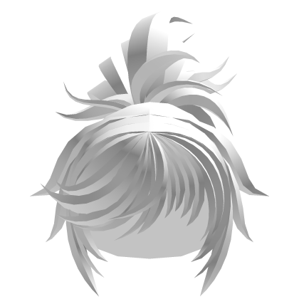 Messy Emo Choppy Samurai Vkei Ponytail in White Roblox item
