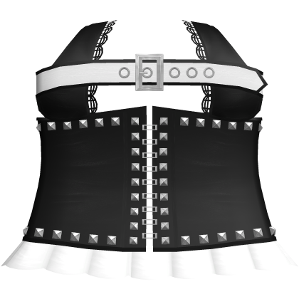 emo gothic studded corset dress in black/white Roblox item