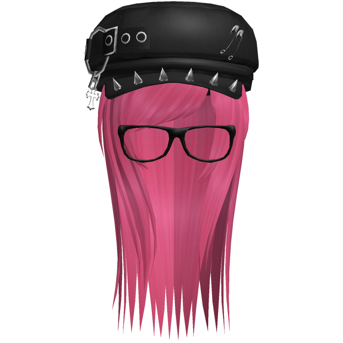 Vkei Moe Pink Long Scene Hair /w Punk Hat