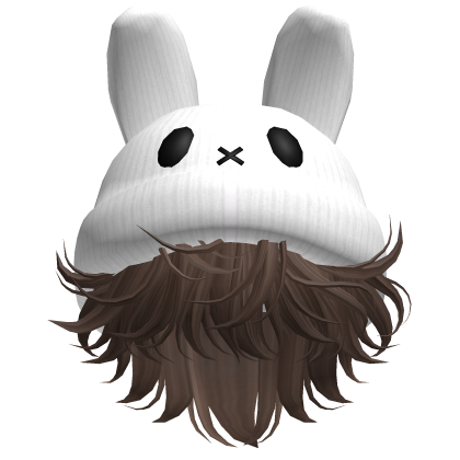Moe Messy Boy Hair W/ Bunny Hat Brown V2