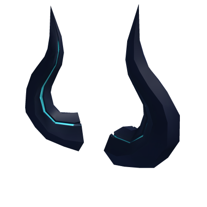 Cyber Demon Horns [Cyan / Black] Roblox item