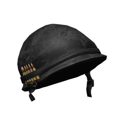 Battleworn Black Camo Military Helmet (Side)