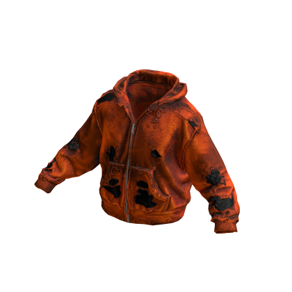 Orange Thrashed Vintage Oversized Hoodie