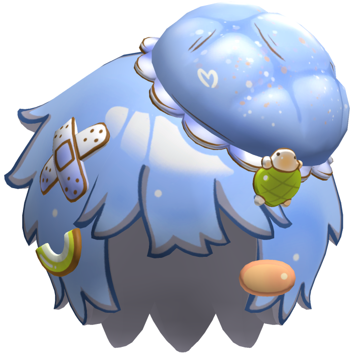 Blue Toon Lowpoly Anime Pie Hair
