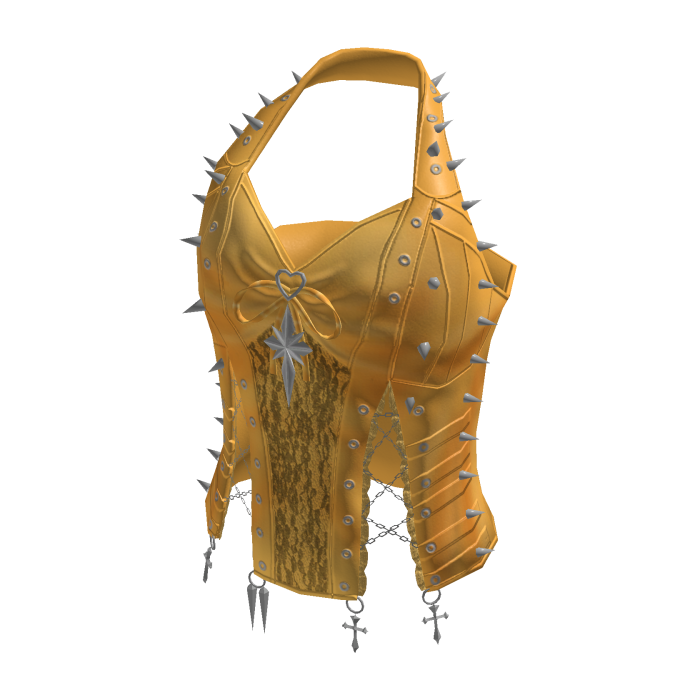Halter Top with Stars and Front Tie (Yellow)