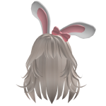 Platinum Hair with Bow and Bunny Ears