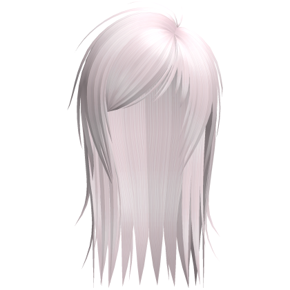 cute messy side part scene hair in pink Roblox item