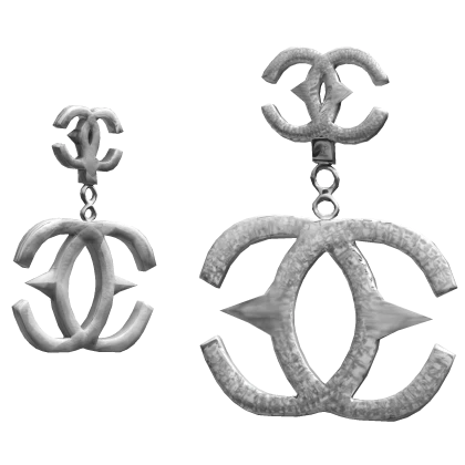 ↄc 2000s McBling Y2K Earring in Silver | Roblox Item