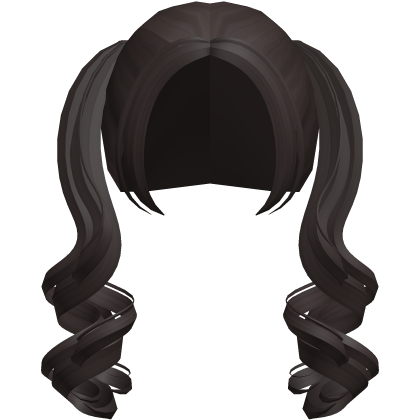 adorable dark brown layered swirly pigtails