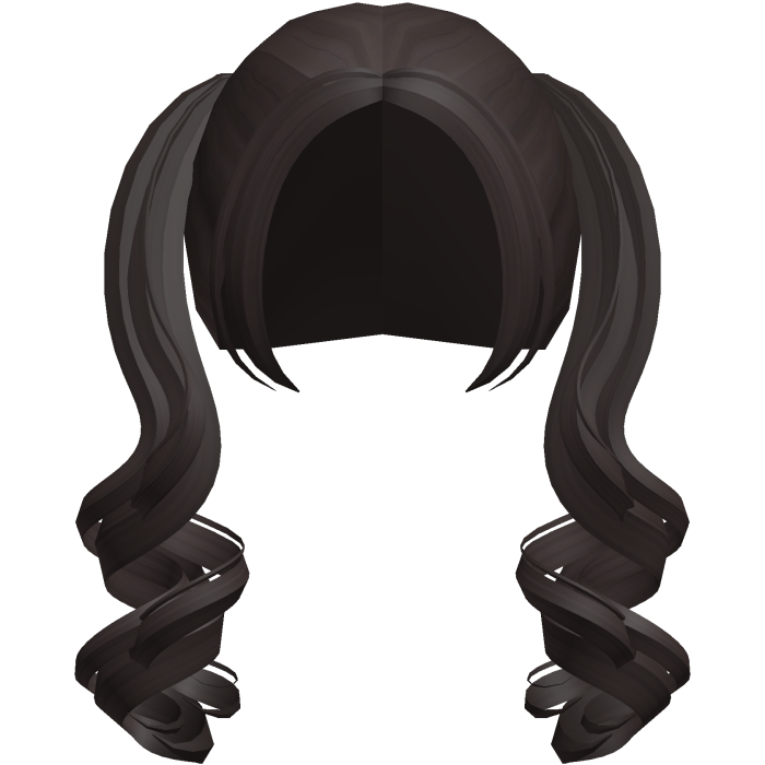 adorable dark brown layered swirly pigtails