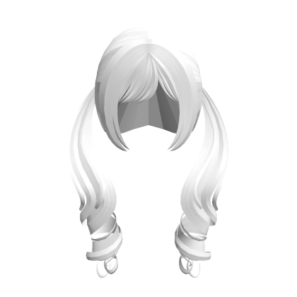 ♡ : kawaii doll cutesy curly pigtails in white🐾 Roblox item