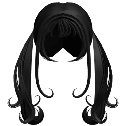 black long baby wavy pigtails cute doll hair ♡ Roblox item