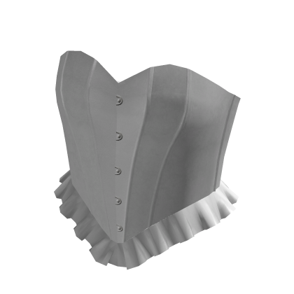 Ruffle Corset Top White Leather