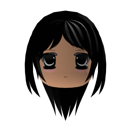  Y2K Vkei Kawaii Moe Hair & Face - Black Roblox item
