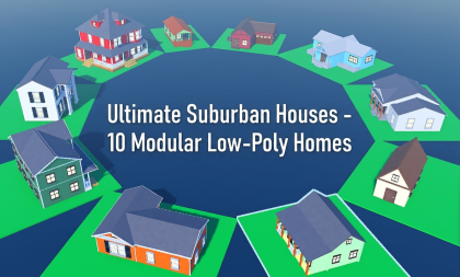 Ultimate Suburban Houses — 10 Low-Poly Homes preview 1