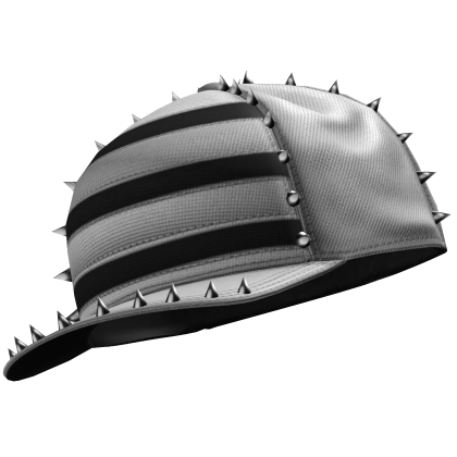 White Striped Cap with Spikes Sideswept