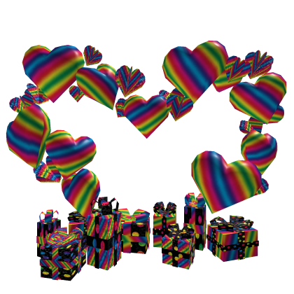 Rainbow Heart Balloon Gift Present Box Roblox item