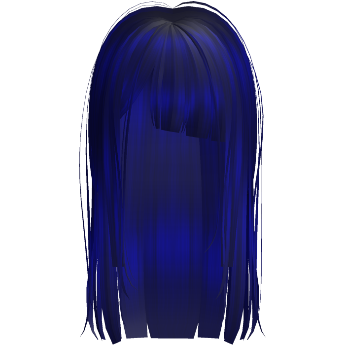 Dark Blue Long Messy Goth Short Bangs Horror Hair