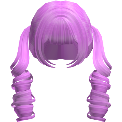 Pink Curly Pig Tail Girl Hair