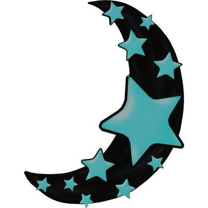 Black/Blue Lunar Companion Crescent Cover (Addon) Roblox item