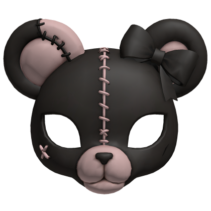 sweet little goth bear mask