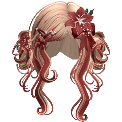 ♡ Christmas Flowery Twin Buns (Blonde & Red)