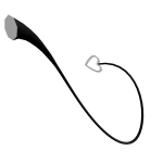 Black Devil Tail w/ White Heart
