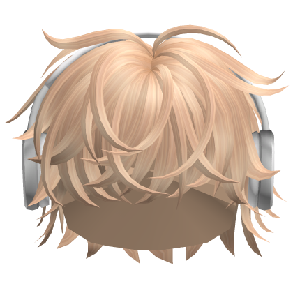 Messy Cool Boy Hair w/ Headphones (Blonde) Roblox item