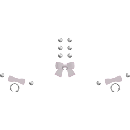 ♡ : alt emo studded belly piercings bows in pink Roblox item