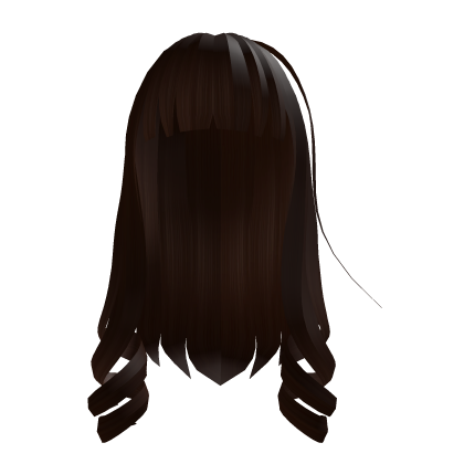 Long Hair w Soft Bangs & Curled Ends Dark Brown Roblox item